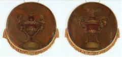 Decorative Urns: Pair by Continental School, DECORATIVE URNS: PAIR, oil on canvas, offered Jun 2021