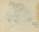 Raphael Soyer, The Couple, Pencil on paper