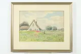 Hiram Peabody Flagg, Spring Landscape, Watercolor