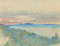 Henry McCarter, Panoramic Landscape, Pastel