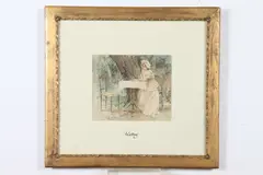 Leon Moran, Waiting, Watercolor