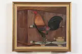 P. Menzies, Fighting Cock, Oil on canvas, signed and dated 1959 on lower left