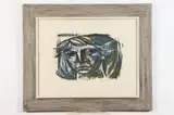 Jorge Dumas, Cabeza / Head, Colored woodcut signed, titled, and dated "Washington