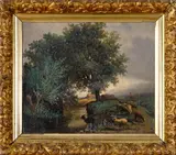 Landscape with Animals by Continental School, Oil on canvas, sold Jul 2021