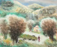 Albert Goldman, Herding the Flock, Oil on canvas