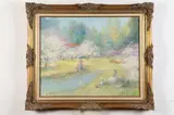 Marion Rice, Figures by Lake, Oil on canvas