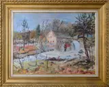 Emil Sochacki, Winter Scene, Oil on board
