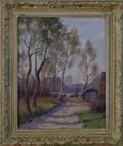 Dutch School, Landscape with Barns and Trees