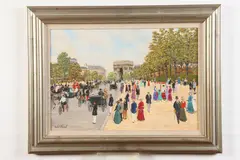 Michel Hermel, Avenue des Champs-Élysées, Oil on canvas