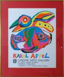Affiche for the exhibition of works of Karel Appel (circa 1969) by Karel Appel, Lithographic Print with Reliëfstamp in the bottom corner left, sold Jul 2021