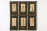 English School, Six Colored Engravings of Empire Fashions with Antique Bottons, Each engraving is individually