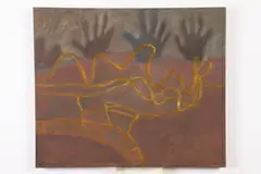 Dorothy Preston, Hand Stencils and Serpents, Oil on canvas