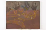 Dorothy Preston, Hand Stencils and Serpents, Oil on canvas