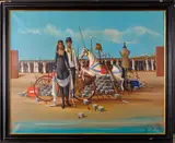 Jean Pierre Serrier, Place St Michel, Oil on canvas