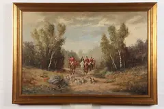 John Eberhardt, Riding to the Hounds, Oil on Canvas