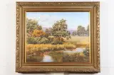 Christine Graefe Drewyer, Landscape with Stream and Mountains, Signature member of National Oil & Acrylic Painters Society and a member