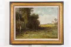 Wesley Elbridge Webber, Maine Landscape with Fence, Oil on canvas