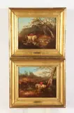 James Bateman, Untitled, Pair of Hunt Scenes, oil on panel