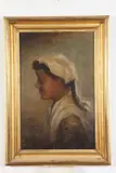 G. T. Collins, Profile Portrait of Young Girl, Oil on panel dated "85", signed upper left