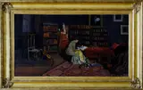Ellen Kendall Baker, In the Library, Oil on canvas