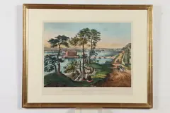 Staten Island and the Narrows. : From Fort Hamilton by Frances Palmer, circa 1860, Colored lithograph, large folio, sold Sep 2021