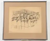 Henrik Major, Boys Choir, circa 1940, Charcoal, pen and watercolor