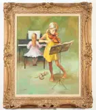 Untitled by American School, Young Musician, oil on canvas, sold Sep 2021