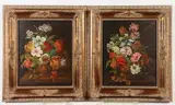 Pair of Flower Arrangements by American School, Oil on canvas, sold Sep 2021