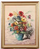 Bert Brand, Flower Bouquet, Oil on Canvas