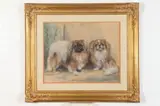 Marion Rodger Hamilton Harvey, Two Pekinese Dogs, Pastel on paper