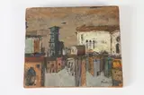 Sam Fischer, Italian Urban Scene, 1956, Mixed Media