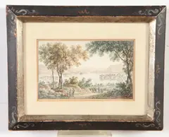 Gabriel Ludwig Lory, Lago Maggiori with Borromeau Islands, 1819, Watercolor