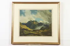 Sir David Young Cameron, Untitled, Scottish Highland Landscape, lithograph in colours
