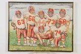 Washington Redskins Player Michael Westbrook, Hogs, 1983, Colored drawing with pencil or charcoal