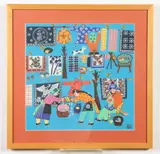 Lee Ngo, Laundry Day. signed limited edition, Hand signed lower left hand area (in pencil) and with a red stamp next to it