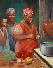 Anton Zinski, Dinner time, 1986, Oil on canvas