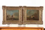 August Querfuth, Pair of Paintings of Riding Scenes, Oil on canvas