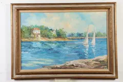 Albert Cragoni, Seaside, circa 1960, Oil on canvas