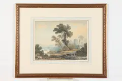 John Glover, Welsh Countryside, Watercolour on paper