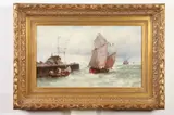 Theodore Alexander Weber, Untitled, French Boats off the Dutch Coast, oil on canvas