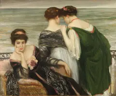 Henry Caro-Delvaille, Conversation face al'ocean, 1909, Oil on Canvas