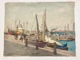 Adolf Kaufmann, Copenhagen Fishing Boats, 1898, Oil on canvas