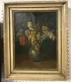 Bouquet of Flowers by American School, Oil on canvas. undecipherable signed, sold Nov 2021