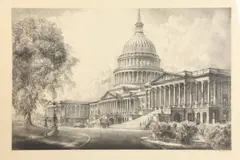 U.S by Louis Orr, CAPITOL, 1931, black and white etching, offered Nov 2021