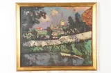 Georges Dominique Zezzos, Church in Marcon, 1923, Oil on canvas