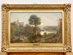 James Wilson Carmichael, Lake Nemi, Oil on canvas