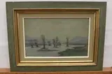 Nico Klopp, View of the River Moselle in late October, 1924, Oil on board