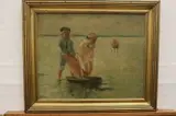 Rene Benoit, Children Wading, Oil on canvas