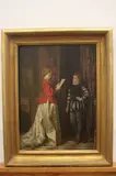 Ladislaus Bakalowicz, Lady Receiving Mail, Oil on mahogany panel