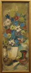 Loïs Mailou Jones, Floral Still Life, Oil on canvas